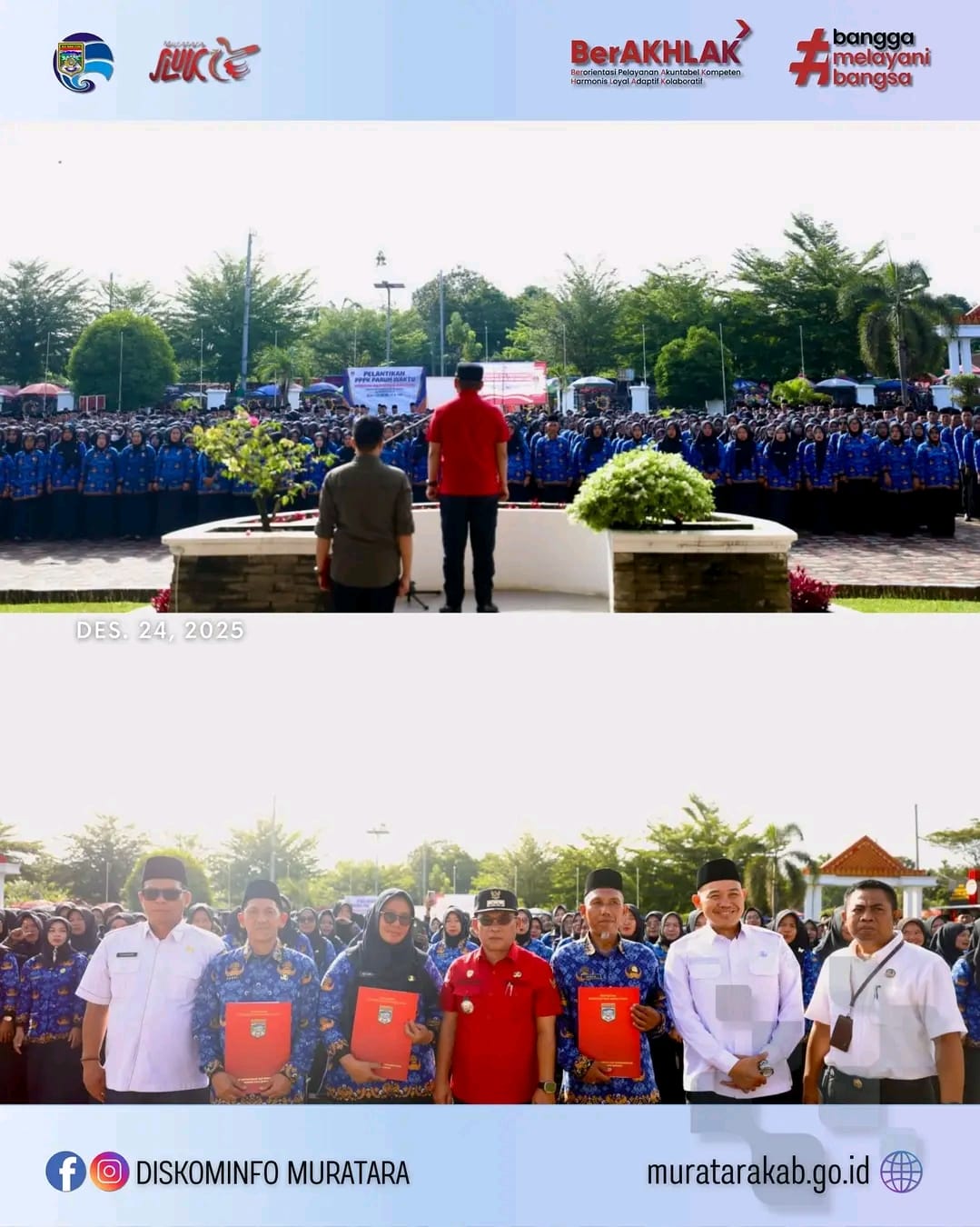 Bupati Muratara Resmi Serahkan SK PPPK Paruh Waktu TA 2025,Terimakasih Gagasan Presiden Prabowo Subianto