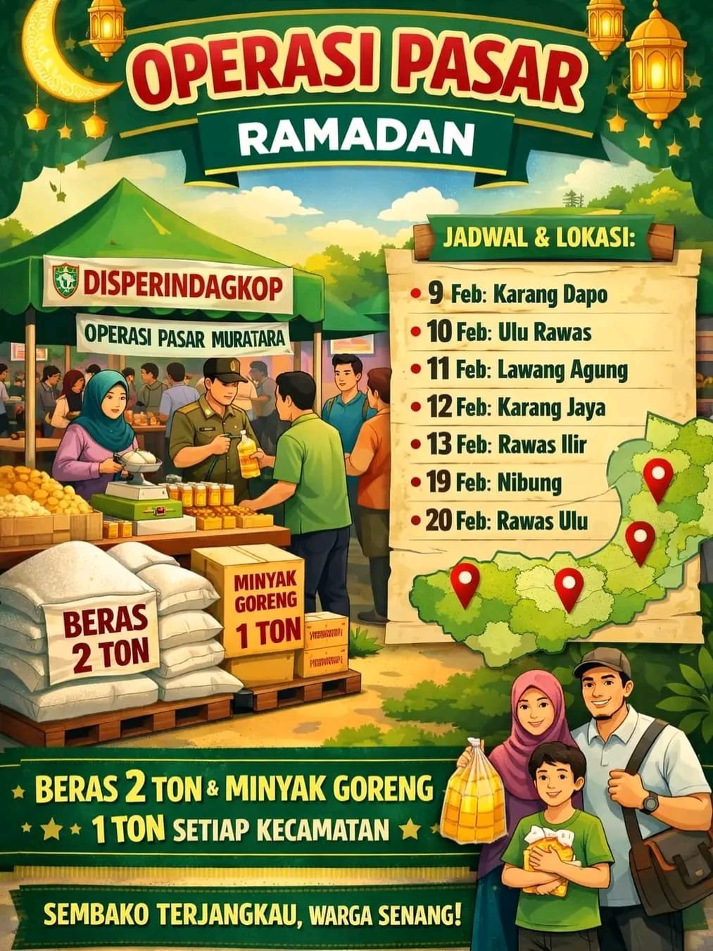 Pemkab Muratara Gelar Pasar Murah Jelang Ramadhan,