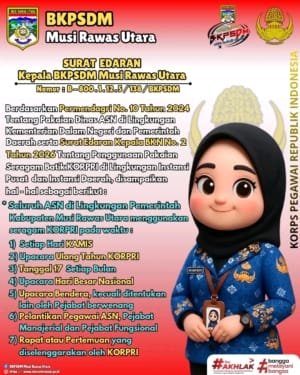 BKPSDM Muratara Terbitkan Edaran Penggunaan Seragam Batik KORPRI Sesuai Aturan Terbaru