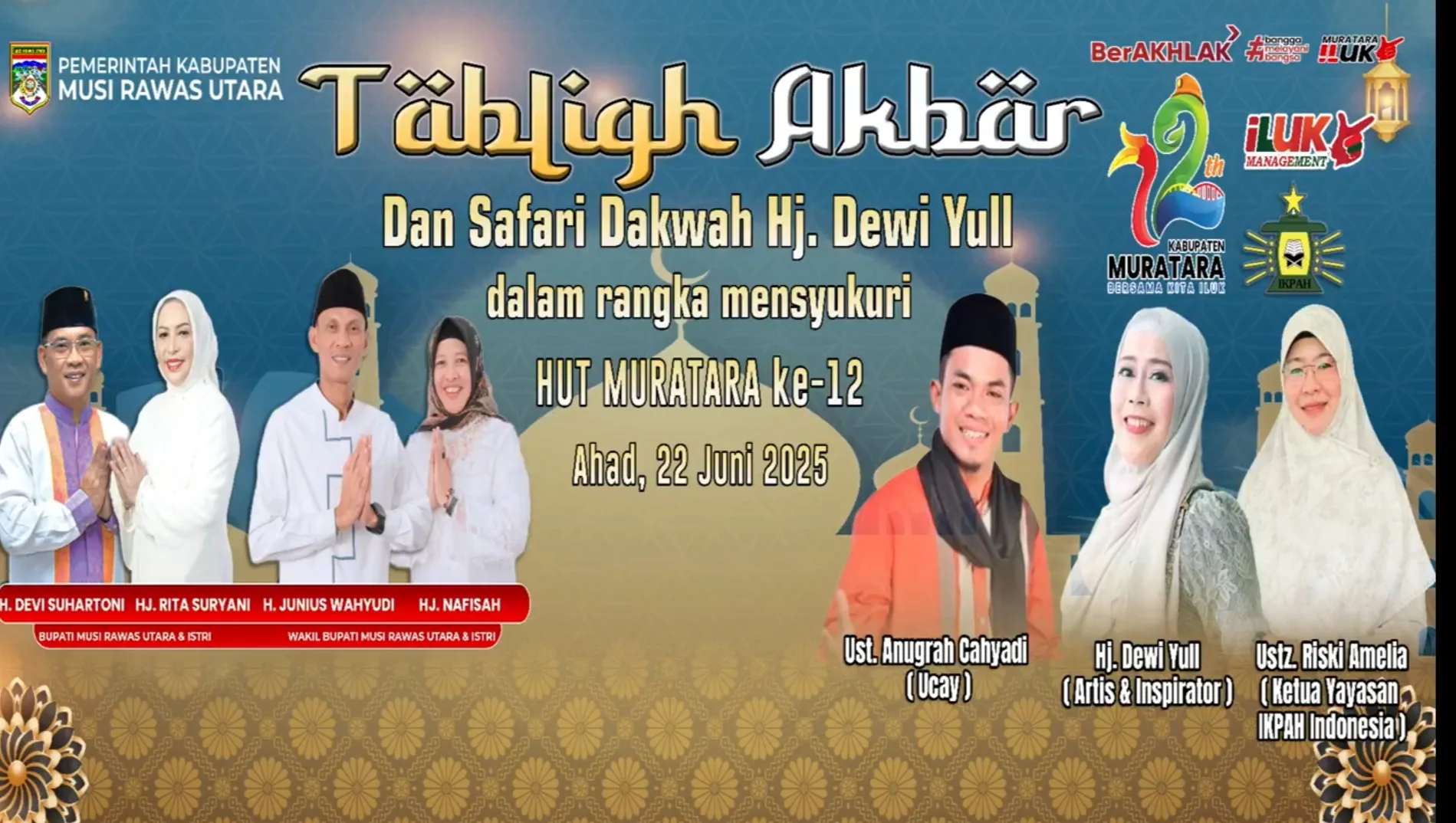 Tabligh Akbar HUT Kabupaten Muratara dihadiri Langsung Oleh Wabup