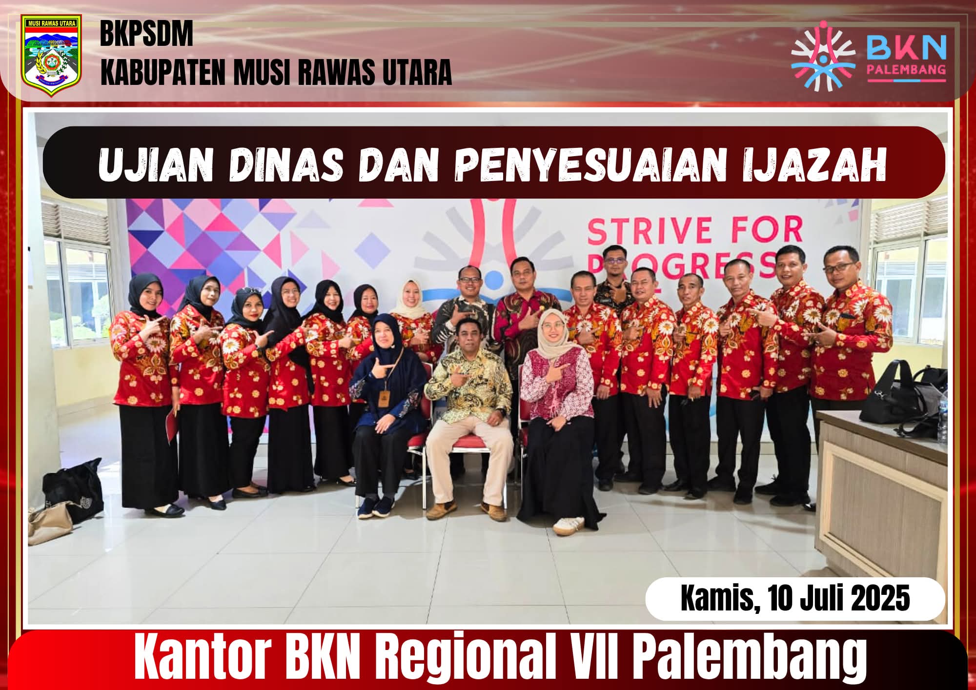 BKPSDM Kabupaten Musi Rawas Utara Pelaksanaan Ujian Dinas dan Ujian Penyesuaian Ijazah Tahun 2025