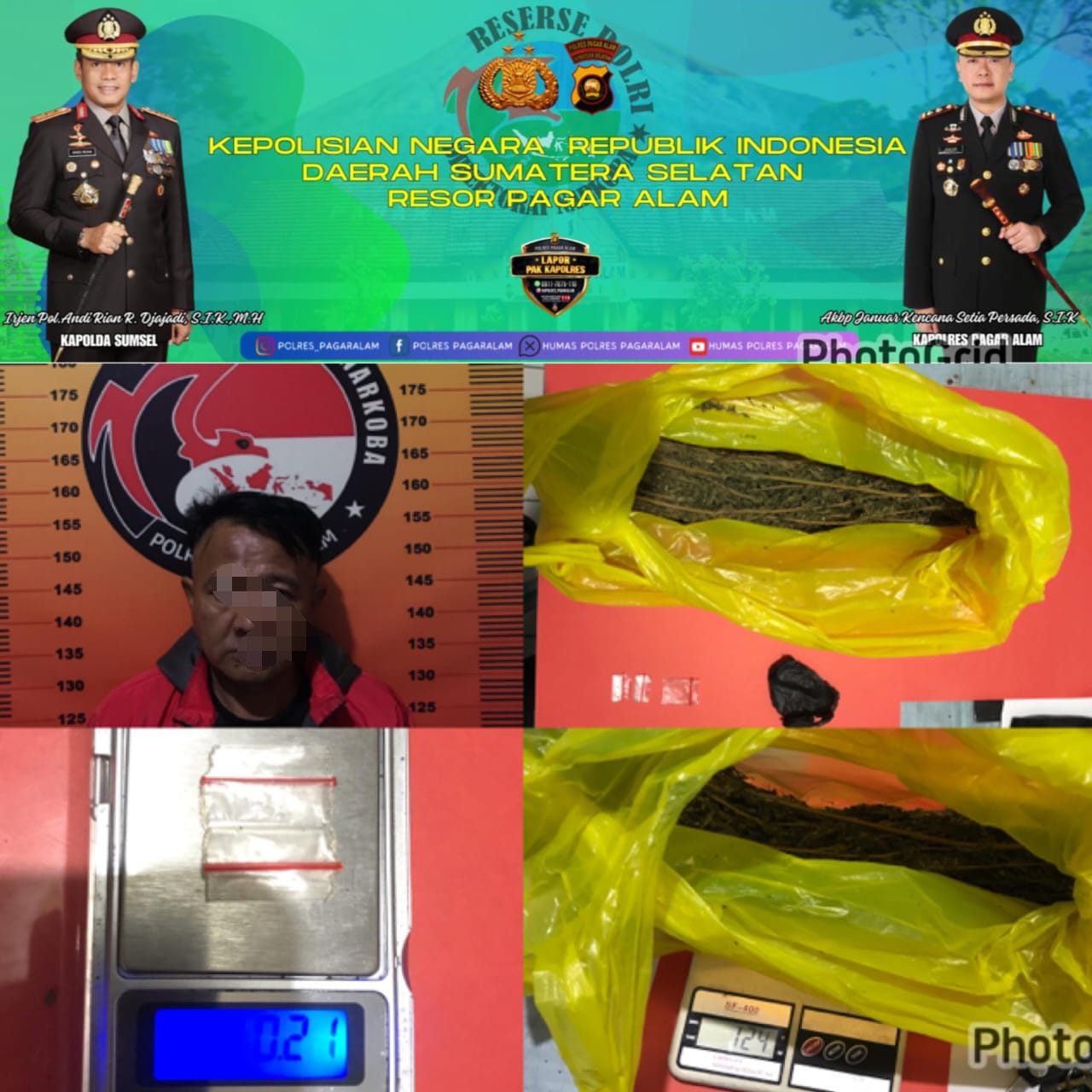 Satresnarkoba Polres Pagaralam Tangkap Pengedar Narkoba