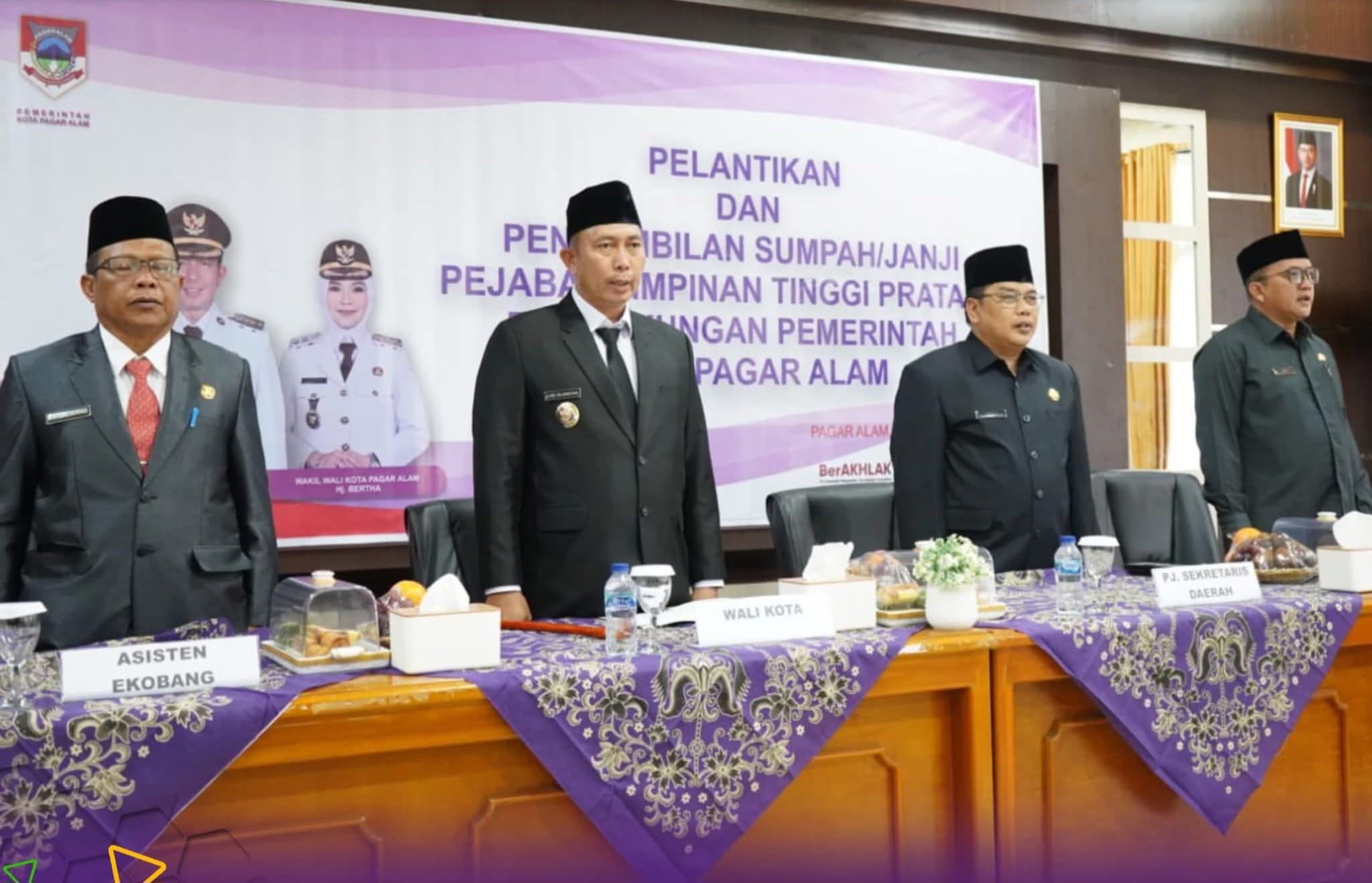 Wali Kota Pagar Alam Ludi Oliansyah Lantik Dua Pejabat Pimpinan Tinggi Pratama