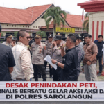 Desak Penindakan PETI, LSM Jurnalis Bersatu Gelar Aksi Damai di Polres Sarolangun