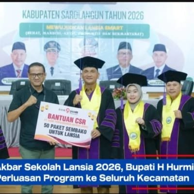 Wisuda Akbar Sekolah Lansia 2026, Bupati Hurmin Dorong Perluasan Program ke Seluruh Kecamatan