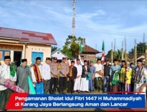 Pengamanan Sholat Idul Fitri 1447 H Muhammadiyah di Karang Jaya Berlangsung Aman dan Lancar