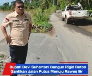 Bupati Devi Suhartoni Bangun Rigid Beton Gantikan Jalan Putus Menuju Rawas Ilir
