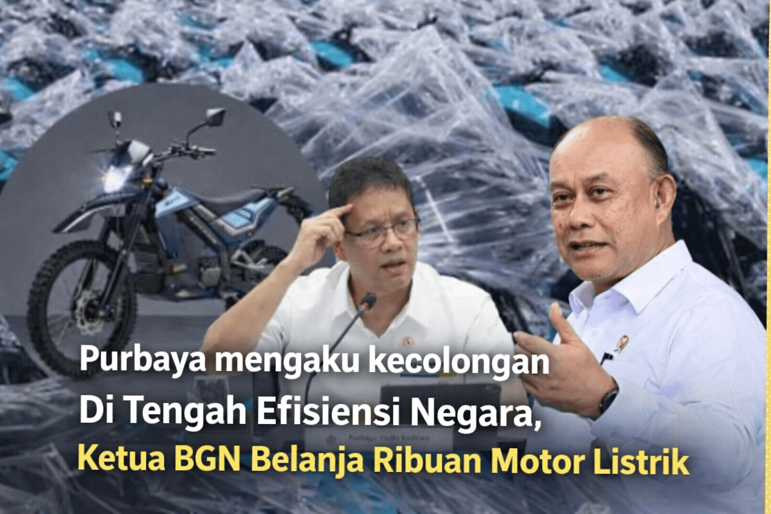 Purbaya Akui Kecolongan Pengadaan Puluh Ribu Motor Listrik untuk SPPG